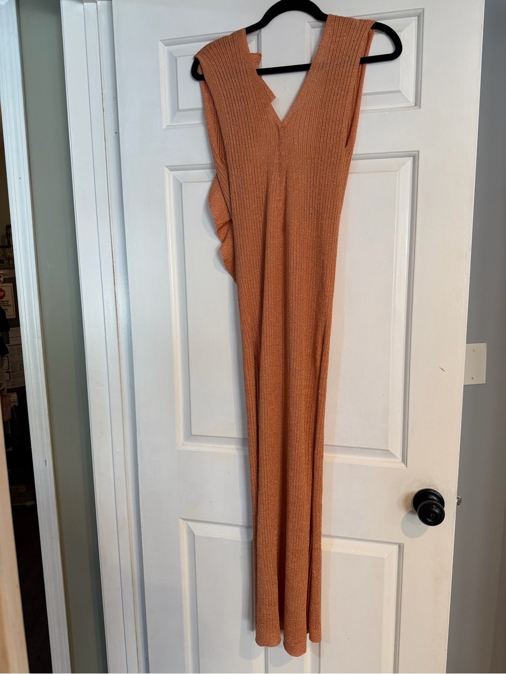 Sleeveless Knit Swim Coverup in Rust Orange